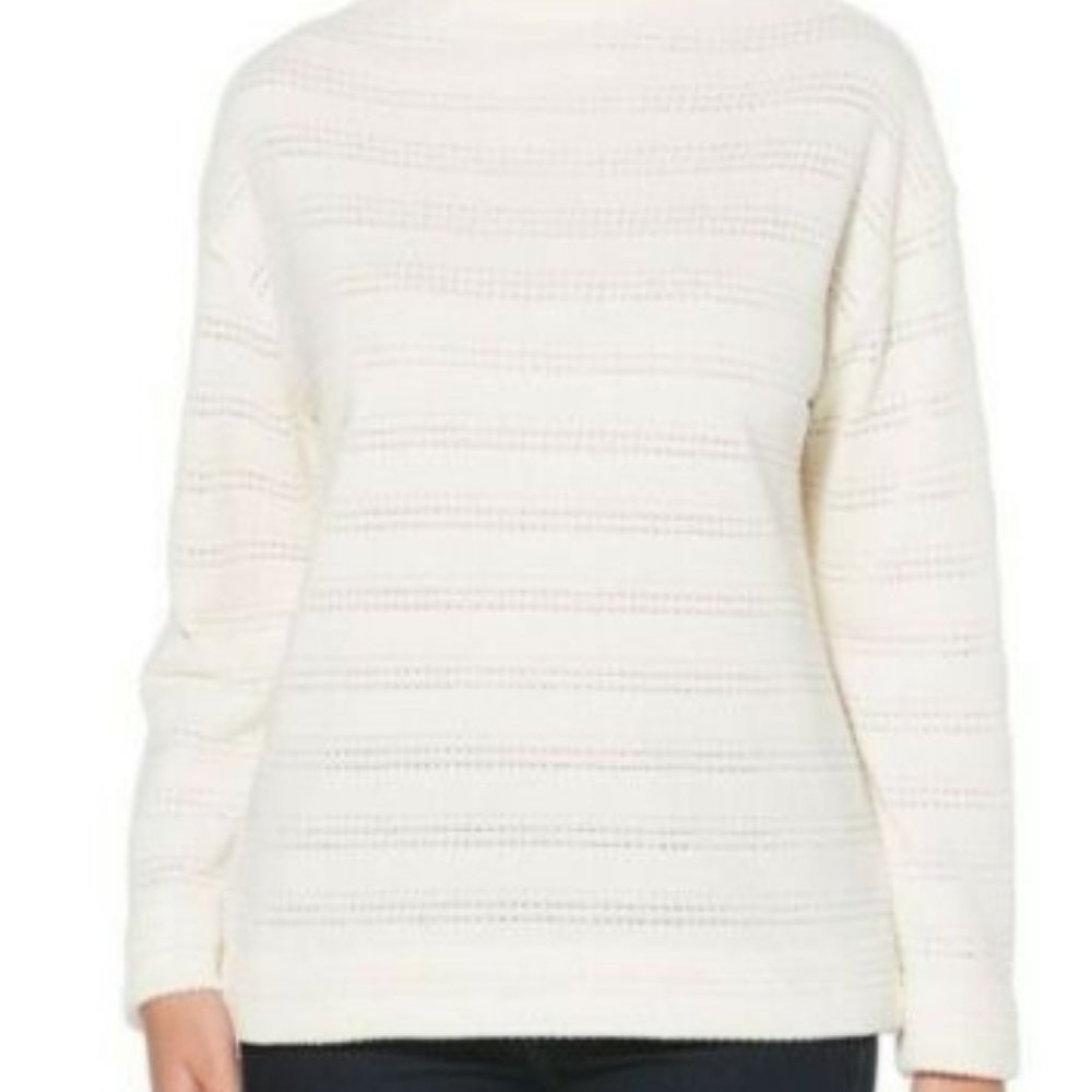 Rafaella Women White Pullover Sweater  Chenille XL